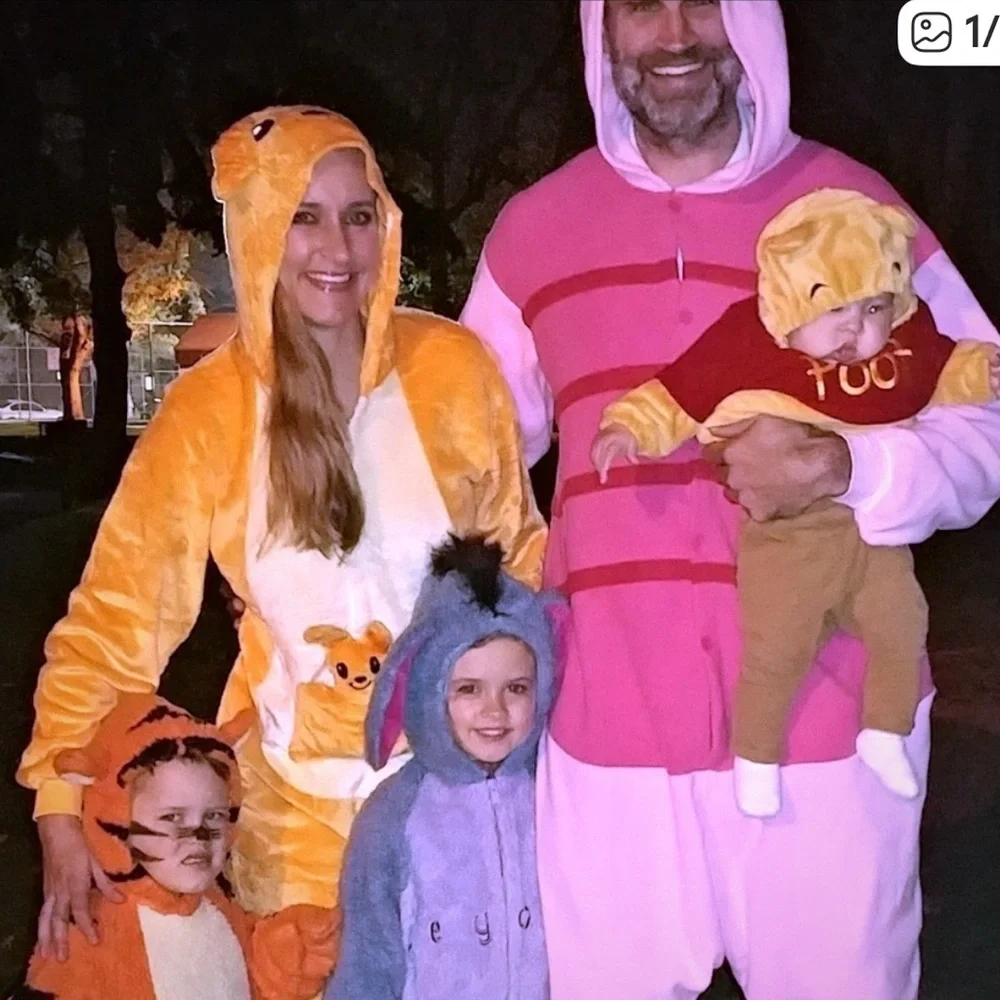 Pink Piglet Onesie Halloween Costume Unisex Men Women XL Winnie the Pooh